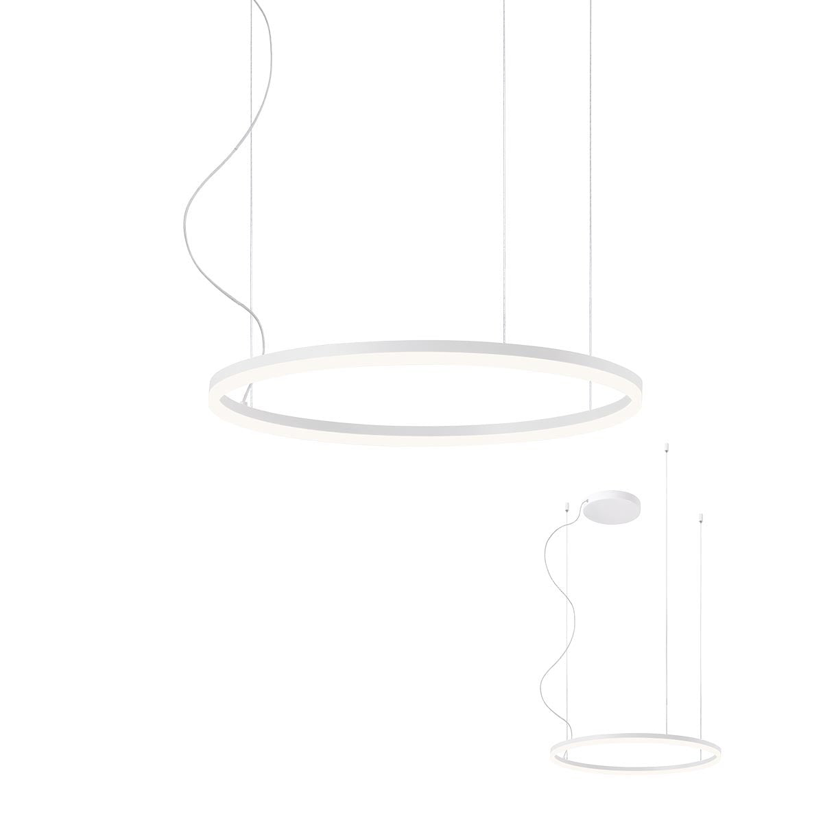 Orbit Pendant lamp Orbit Suspended Single ⌀600 Bianco Opaco 3000K Dimmerabile Triac