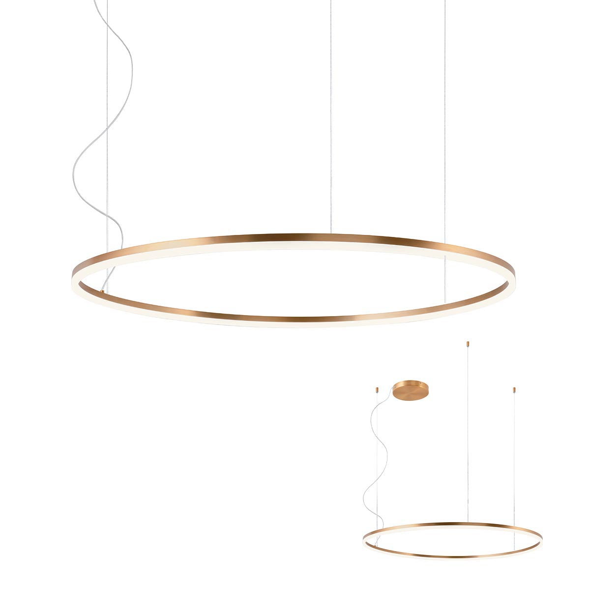 Orbit Pendant lamp Orbit Suspended Single ⌀1000 Bronzo 4000K Dimmerabile Dali