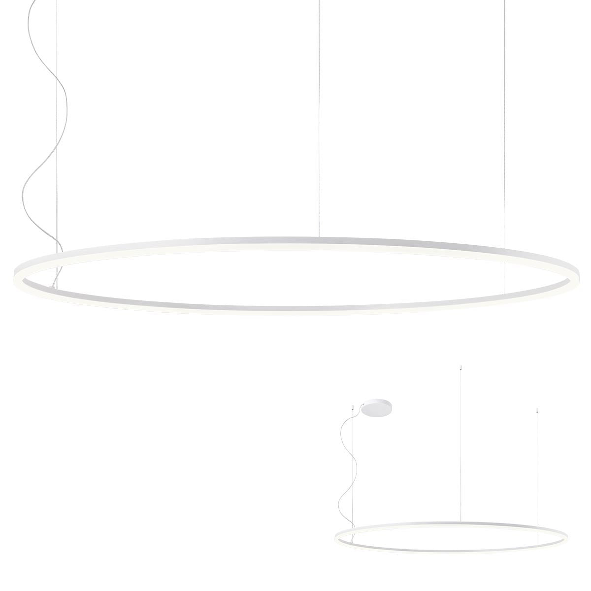 Orbit Pendant lamp Orbit Suspended Single ⌀1500 Bianco Opaco 4000K Dimmerabile Dali