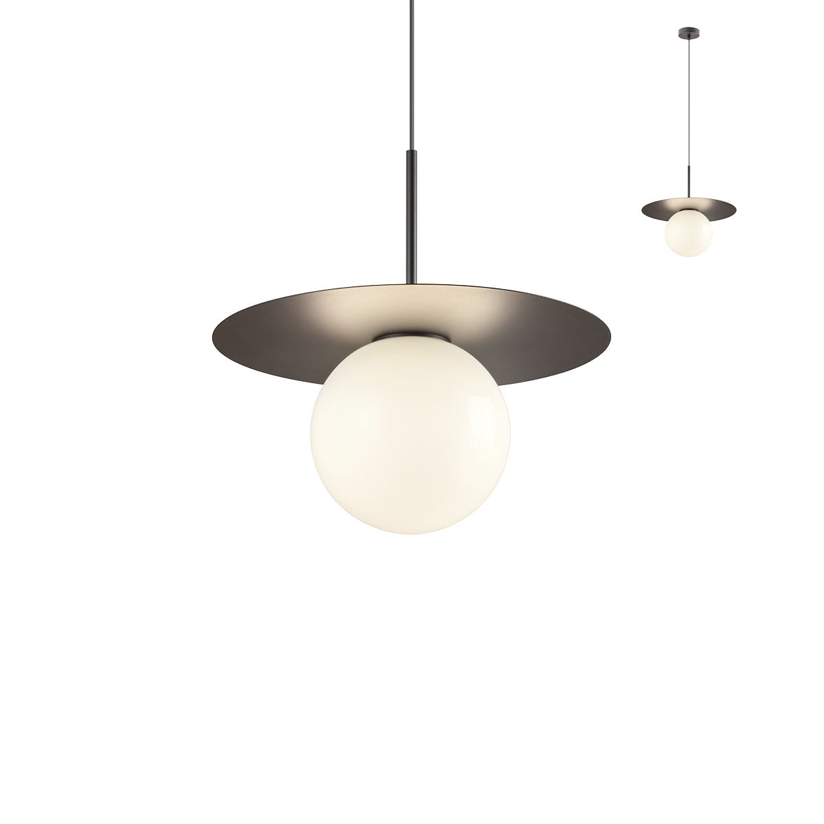 Plato Pendant lamp Ø200 Nero Opaco