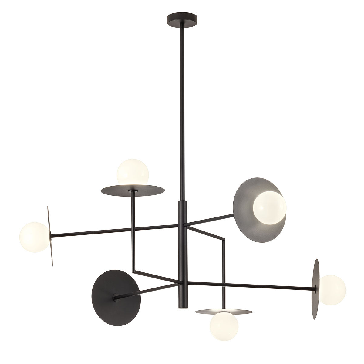 Plato Pendant lamp 6 diffusers Nero Opaco