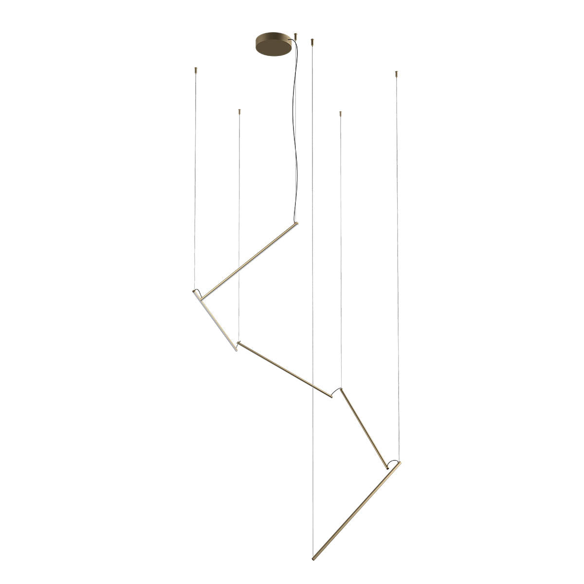 Stick Pendant lamp 5 Segments Ottone Opaco 3000K