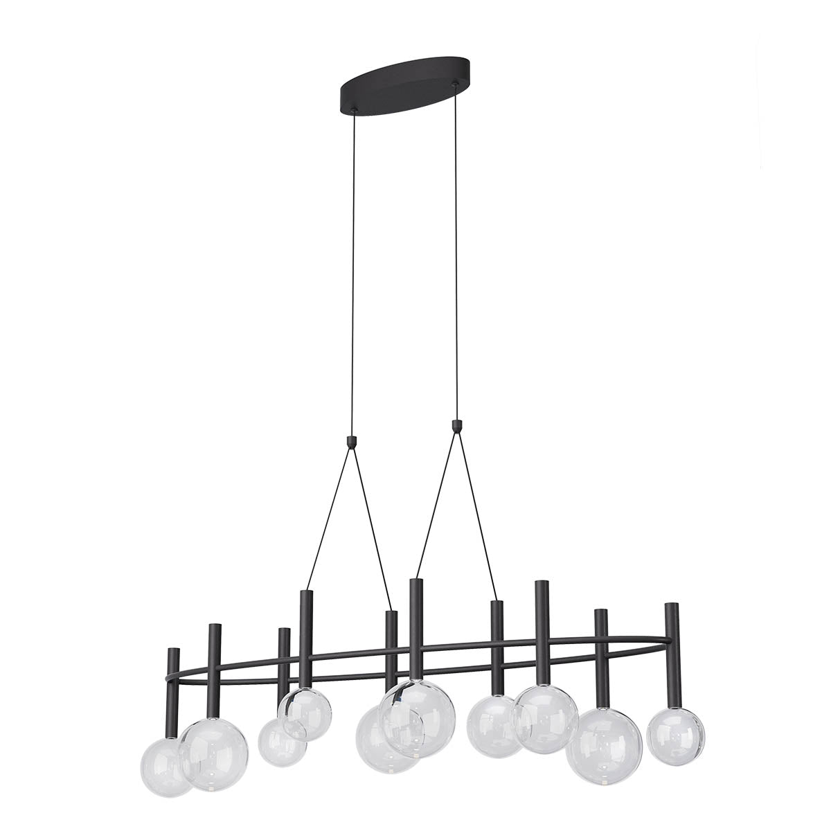 Bolla Pendant lamp 10 Lights Oval Black