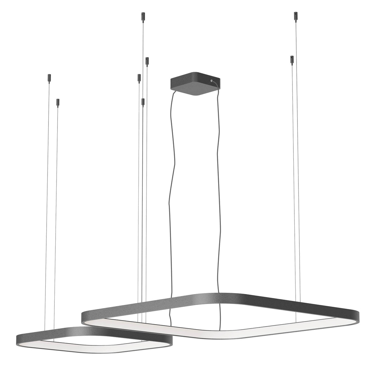 Orion Pendant lamp Double 500 mm/750 mm Nero Opaco Dimmable Triac